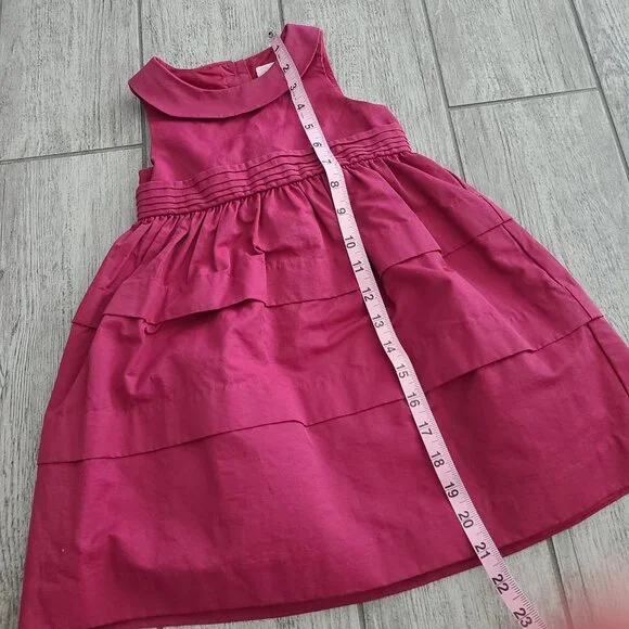 Janie and Jack Toddler Girls Fuchsia Tiered Sleeveless Dress Size 2T - Picture 10 of 11